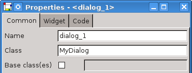 Common Properties - A subclassed widget (default behaviour)